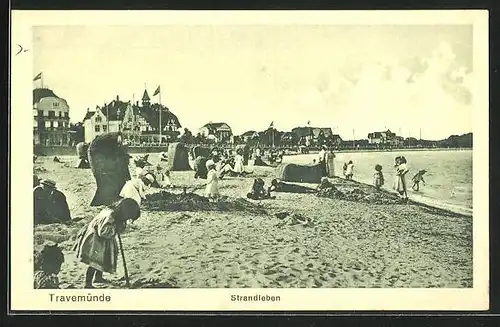 AK Travemünde, Strandleben an einem Sommertag