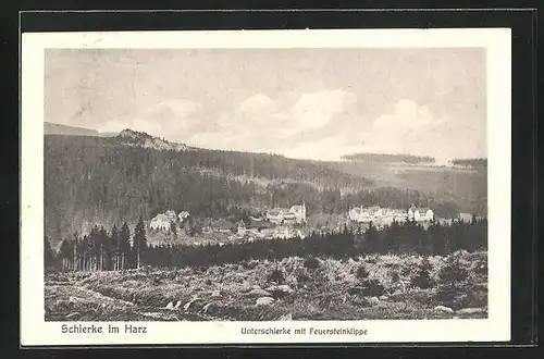 AK Schierke /Harz, Unterschierke mit Feuersteinklippe