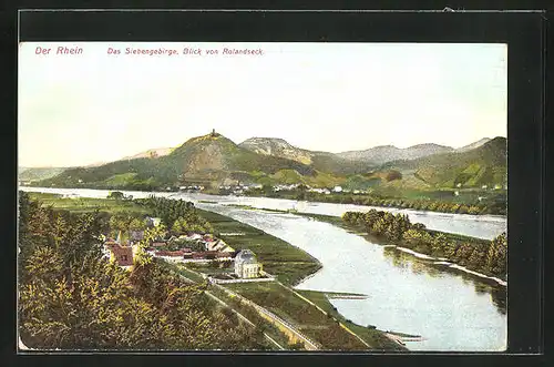 AK Rolandseck a. Rh., Ortsansicht mit Rheinpanorama und Blick zum Siebengebirge