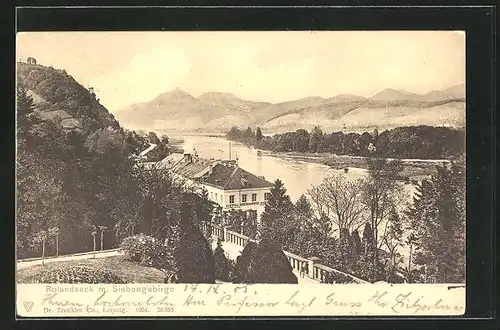 AK Rolandseck a. Rh., Villa am Rheinufer mit Blick zum Siebengebirge