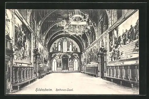 AK Hildesheim, im prunkvollen Saal des Rathauses