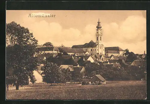 AK Altomünster, Totalansicht vom Ort am frühen Abend