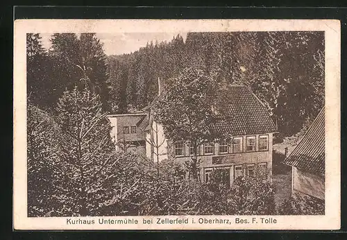 AK Zellerfeld / Oberharz, Hotel Kurhaus Untermühle