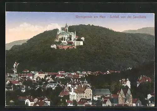 AK Wernigerode / Harz, Schloss von der Sennhütte