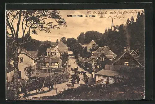 AK Schierke / Harz, Ortsansicht im Dämmerungslicht