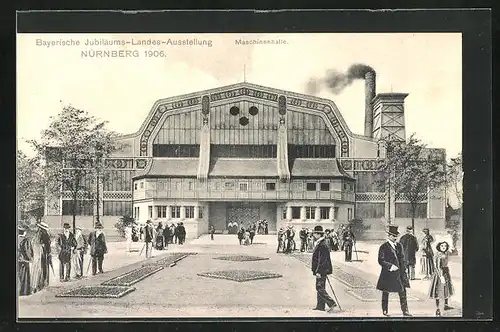 AK Nürnberg, Bayerische Jubiläums-Landes-Ausstellung 1906, Maschinenhalle