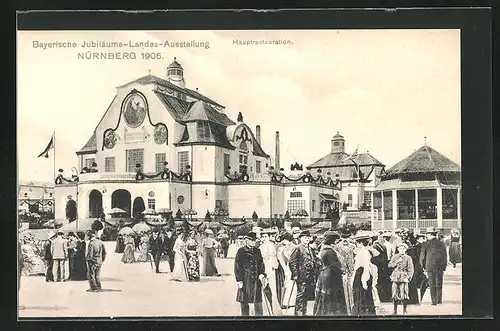 AK Nürnberg, Bayerische Jubiläums-Landes-Ausstellung 1906, Hauptrestaurant