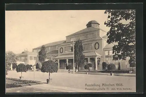 AK München, Ausstellung 1908, Ausstellungshalle III.