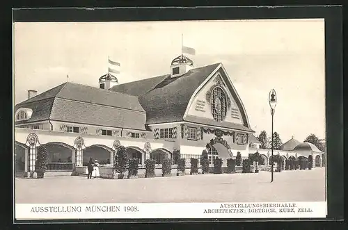 AK München, Ausstellung 1908, Ausstellungsbierhalle