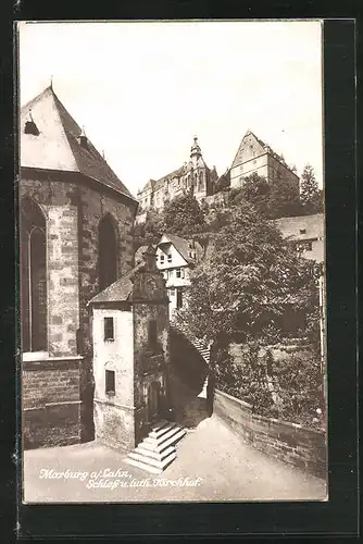 AK Marburg / Lahn, Schloss u. luth. Kirchhof
