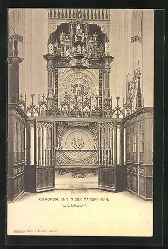 AK Lübeck, Astronom Uhr in der Marienkirche
