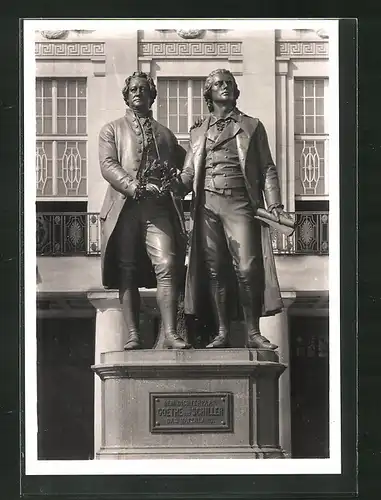 AK Weimar, Goethe- und Schiller-Denkmal