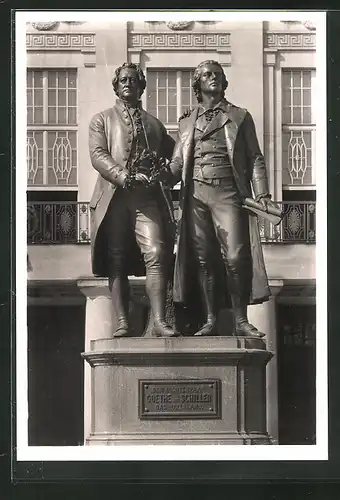 AK Weimar, Goethe- und Schiller-Denkmal