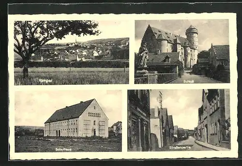 AK Rimpar, Schloss, Schulhaus, Ortspartie