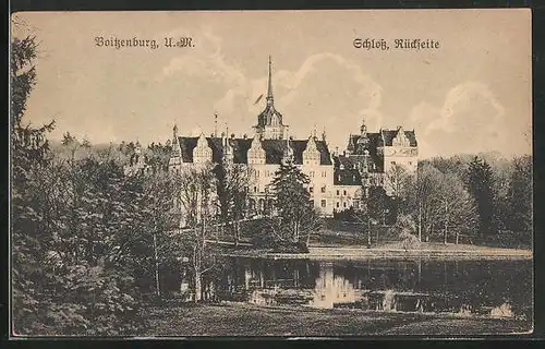 AK Boitzenburg, Blick zum Schloss, Rückseite