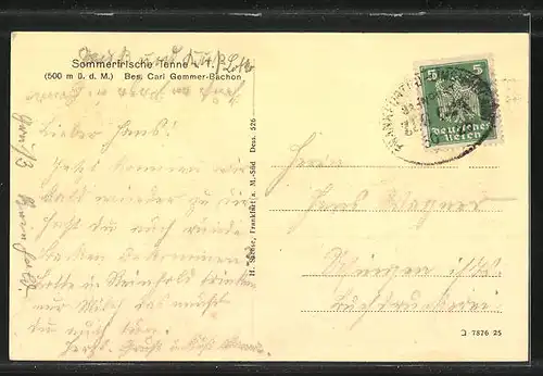 AK Tenne / Taunus, Gasthaus von Carl Gemmer-Bachon