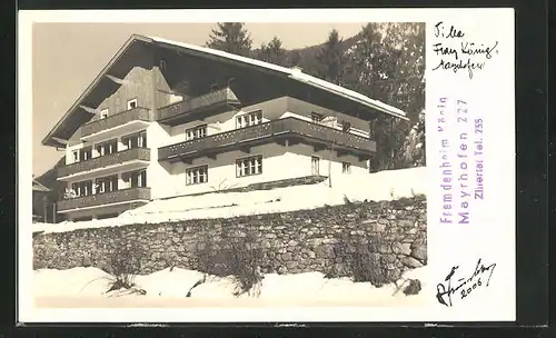 AK Mayerhofen, Hotel König im Winter, Mayrhofen 227