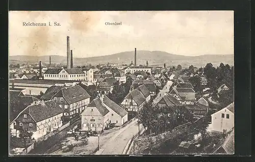 AK Reichenau i. Sa., Panoramablick auf das Oberdorf