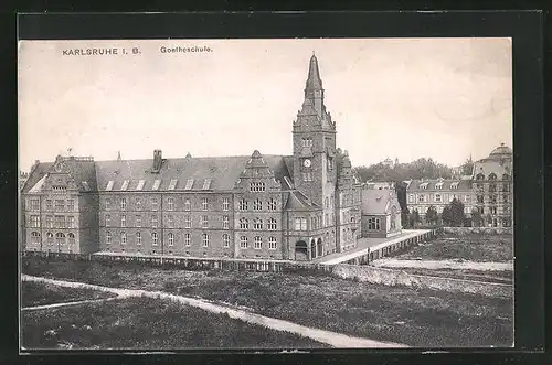 AK Karlsruhe i. B., Blick auf die Goetheschule