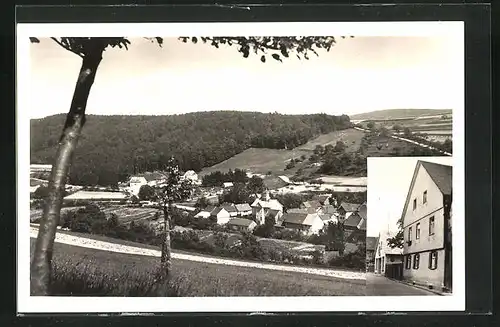 AK Riedelbach / Taunus, Café-Pension Lohnstein, Ortspanorama