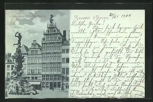 Mondschein-AK Anvers, Maison Charles-Quint