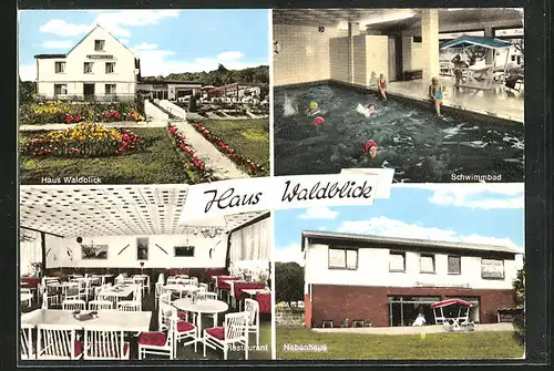 AK Schönbach / Dillkreis, Pension-Restaurant Haus Waldblick, Mehrfachansichten