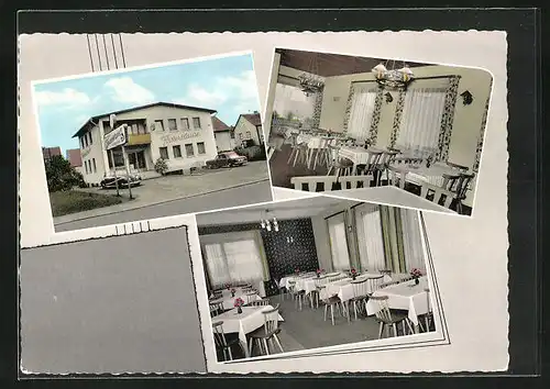 AK Kronach, Gasthaus-Café Försterklause, Aussen- und Innenansichten, Paul-Keller-Strasse 3