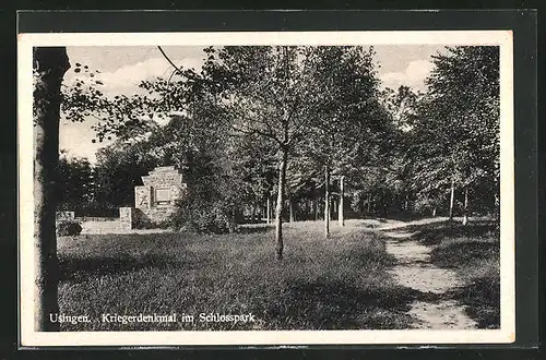 AK Usingen / Taunus, Kriegerdenkmal im Schlosspark