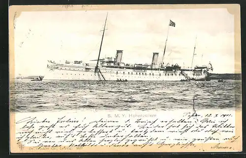 AK Kriegsschiff S.M.Y. Hohenzollern vor Anker