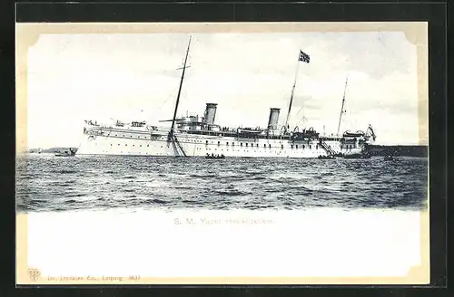 AK Kriegsschiff S.M. Yacht Hohenzollern auf See