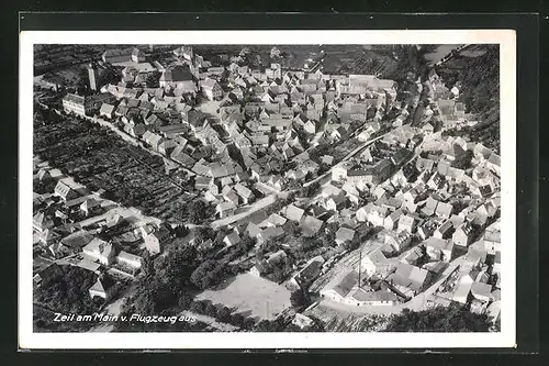 AK Zeil / Main, Flugzeugaufnahme der Stadt