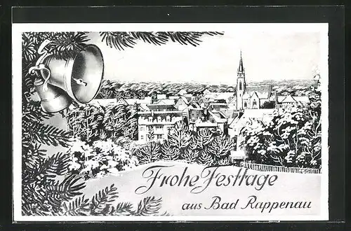 AK Bad Rappenau, Ortspartie im Winterglanz
