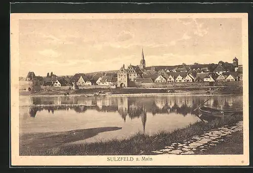 AK Sulzfeld / Main, Blick über den Fluss zum Ort