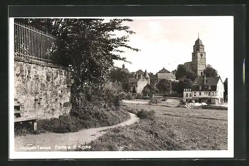 AK Usingen / Taunus, Teilansicht mit Kirche