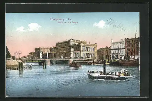 AK Königsberg i. Pr., Blick auf die Börse