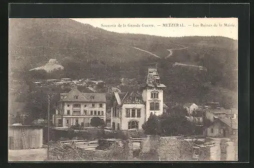 AK Metzeral, les Ruines de la Mairie