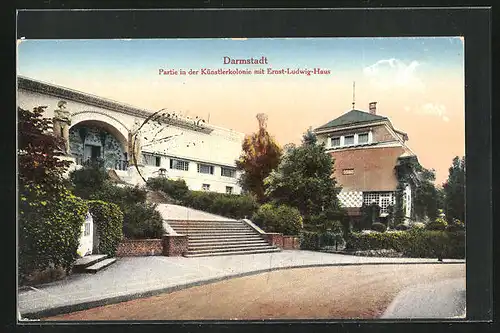 AK Darmstadt, Künstlerkolonie mit Ernst Ludwig-Haus