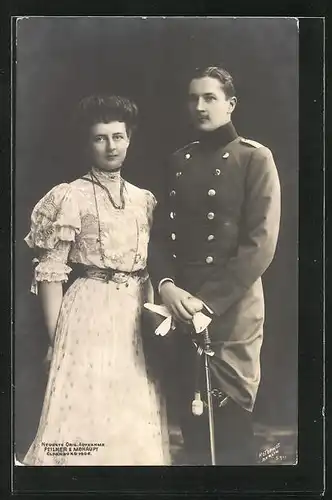 AK Prinz Eitel Friedrich von Preussen und seine Braut