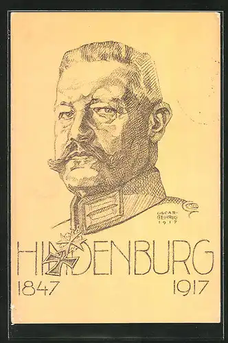 Künstler-AK Paul von Hindenburg mit Orden