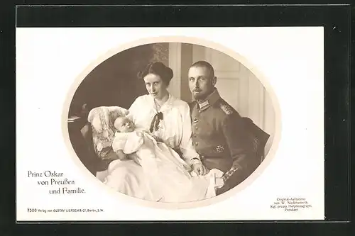 AK Prinz Oskar von Preussen und Familie