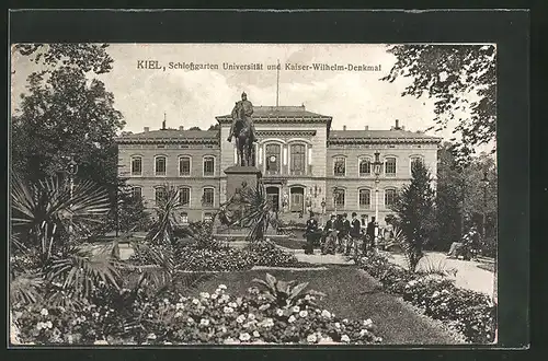 AK Kiel, Kaiser-Wilhelm-Denkmal mit Universität