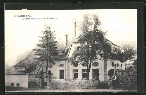 AK Erbach i. O., Kunsttöpferei und Gewerbehalle