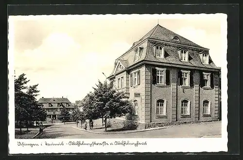 AK Usingen i. T., Wilhemystrasse und Wilhemyhaus