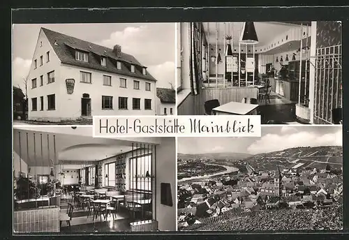 AK Randersacker /Würzburg, Hotel Mainblick Bes. Valentin Klühspies, Ortsansicht