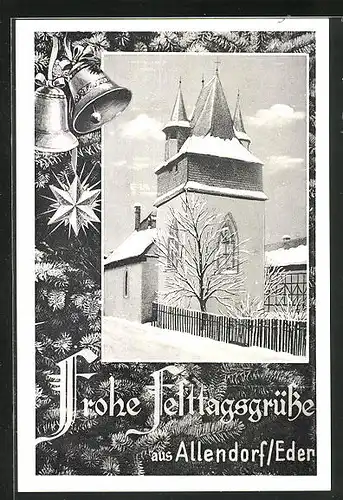 AK Allendorf /Eder, Kirche, Osterglocken