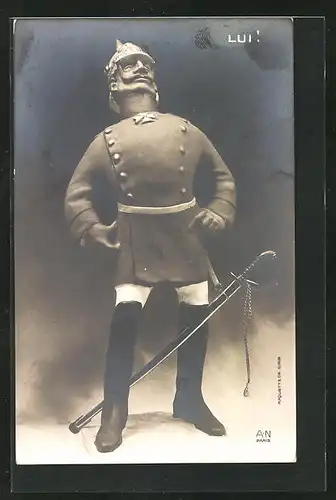 AK Karikatur von Kaiser Wilhelm II.