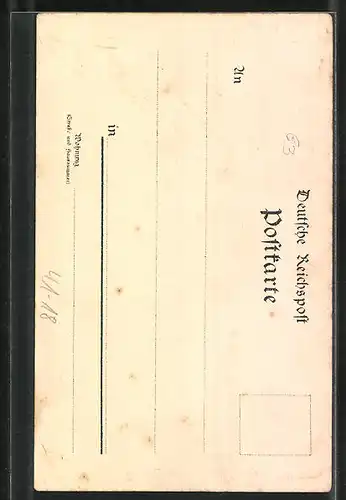 Lithographie Rheindampfer passiert Burg Rheinstein