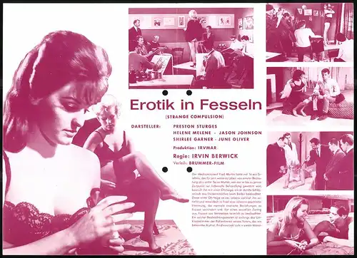 Filmprogramm IFB Nr. 7219, Erotik in Fesseln, Preston Sturges, Helene Melene, Regie: Irvin Berwick