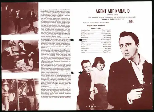 Filmprogramm IFB Nr. 7022, Agent auf Kanal D, Robert Vaughn, Luciana Paluzzi, Regie: Don Medford