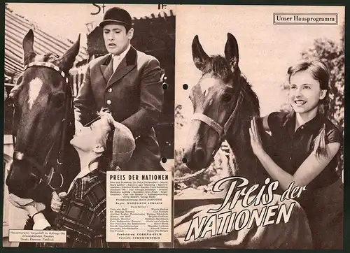 Filmprogramm Unser Hausprogramm, Preis der Nationen, Winnie Markus, Carl Raddatz, Regie: Wolfgang Schleif